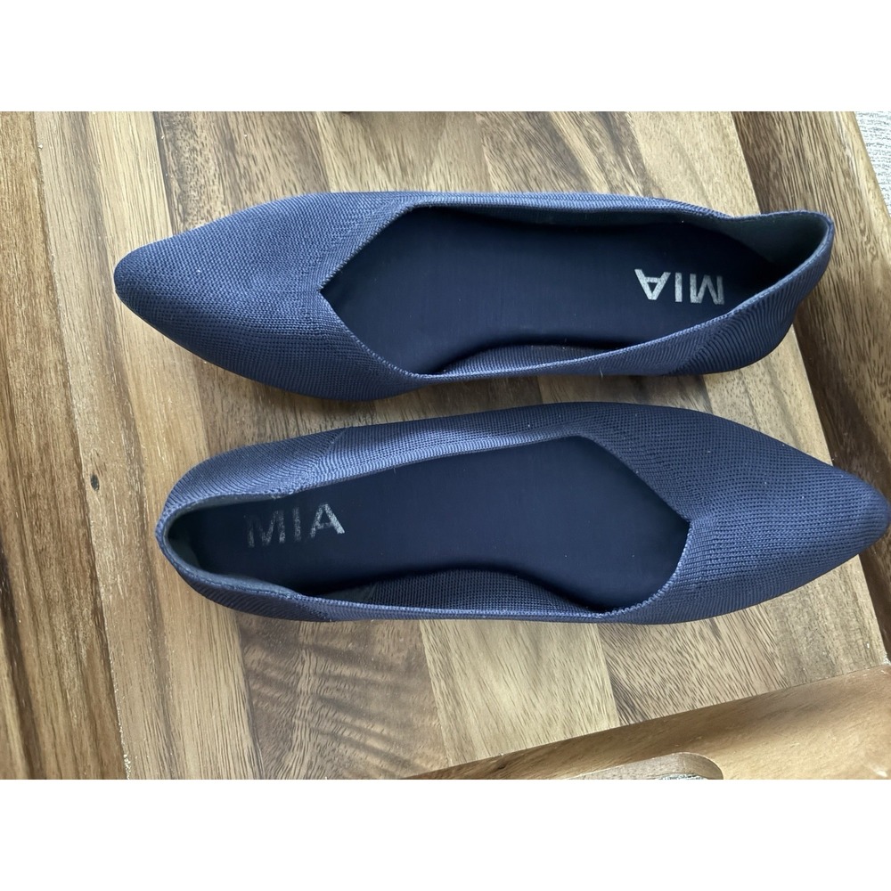Mia Size 7 M KERRI Navy Textile Slip On Flats / Loafers‎ Women's Shoes